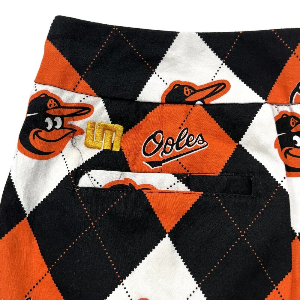 Loudmouth Skirt/Skort: Baltimore Orioles Argyle in Orange, Black & White - Picture 6 of 7